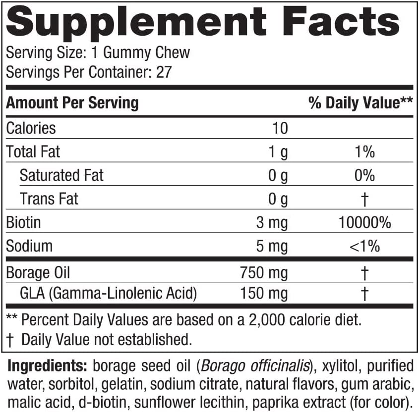 Nordic Naturals Zero Sugar Hair and Skin Gummy Chews, 27 Count