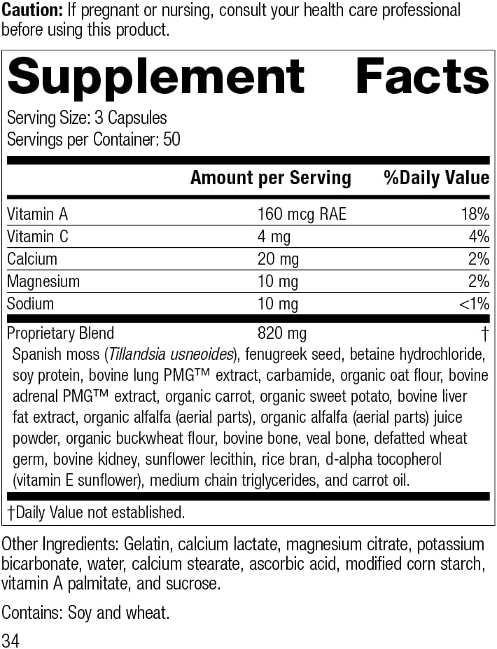 Standard Process Allerplex | Lung Health Support Supplement - Dietary Supplement with Vitamin A & Pneumotrophin PMG - Support Healthy Mucous Membranes - Supports Seasonal Challenges | 150 Capsules