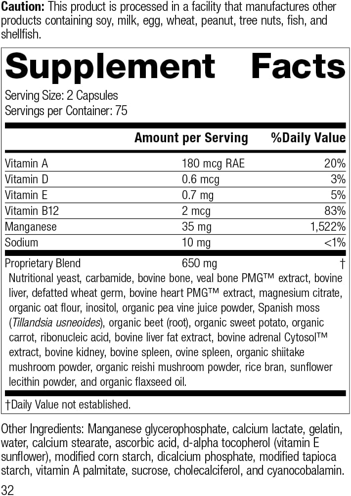 Standard Process Ligaplex II - Joint & Bone Support Supplement - Manganese Supplement with Vitamin B12, Vitamin A & Vitamin D - Skeletal System & Joint Support Supplement | 150 Capsules
