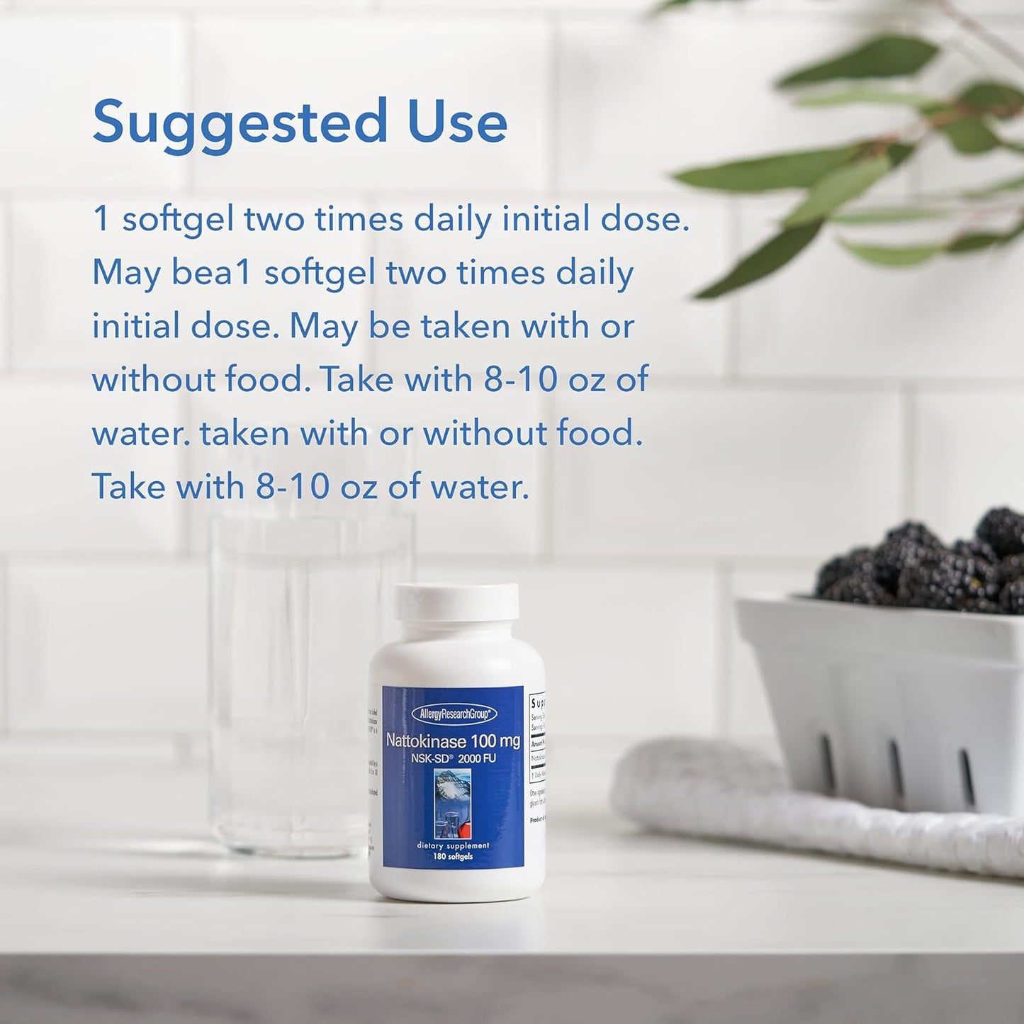 Allergy Research Group Nattokinase 100 mg NSK-SD®, 180 Softgels