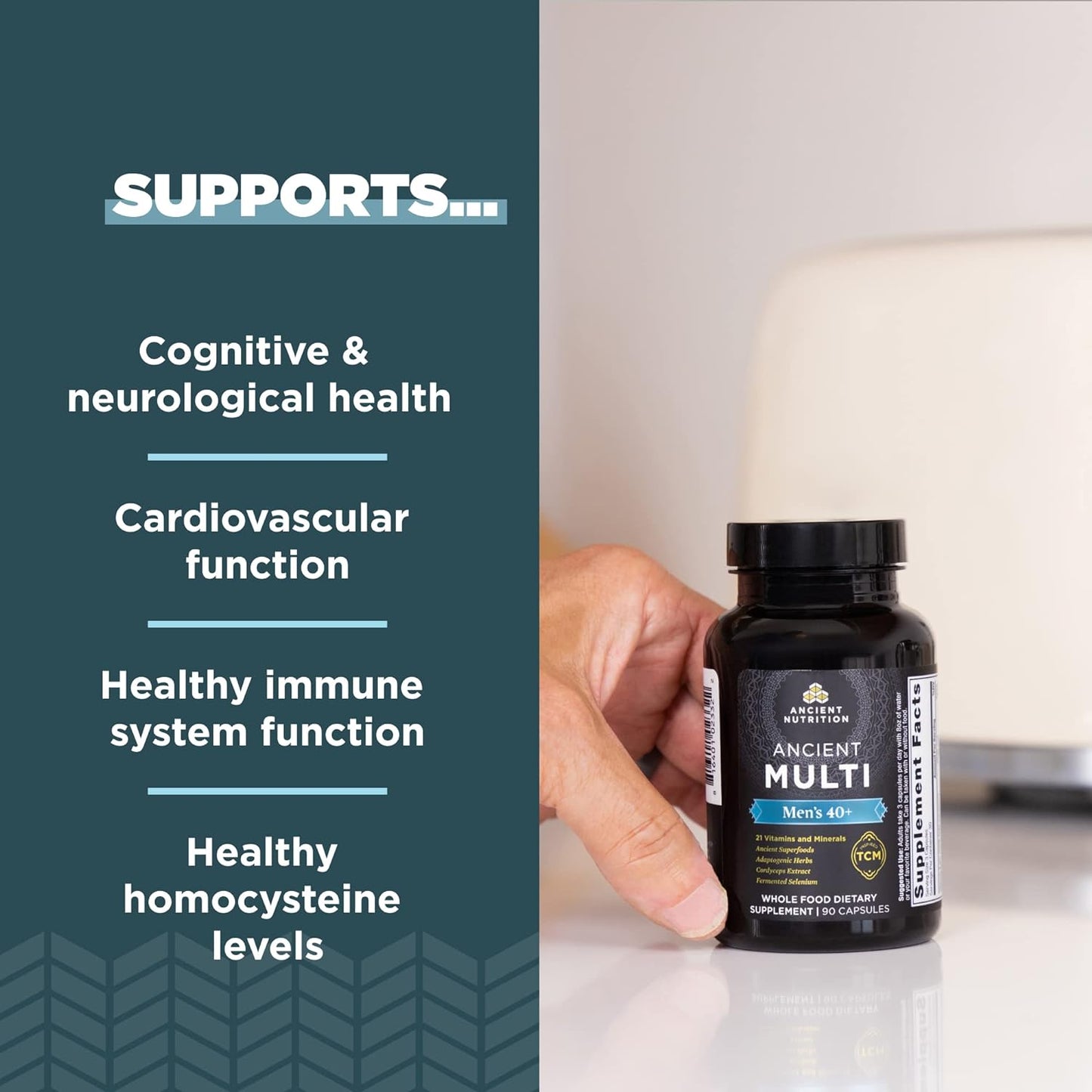 Ancient Nutrition Ancient Multivitamin Men's 40+ | Capsules (90 Capsules)