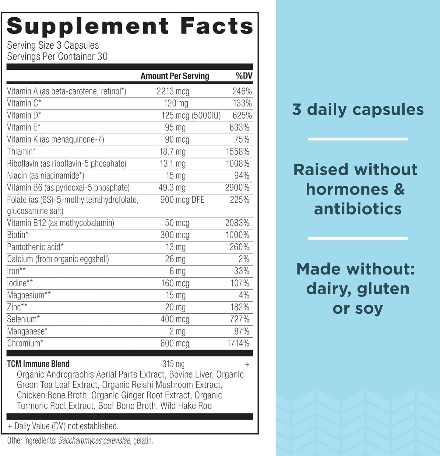 Ancient Nutrition Ancient Multivitamin Immune | Capsules (90 Capsules)