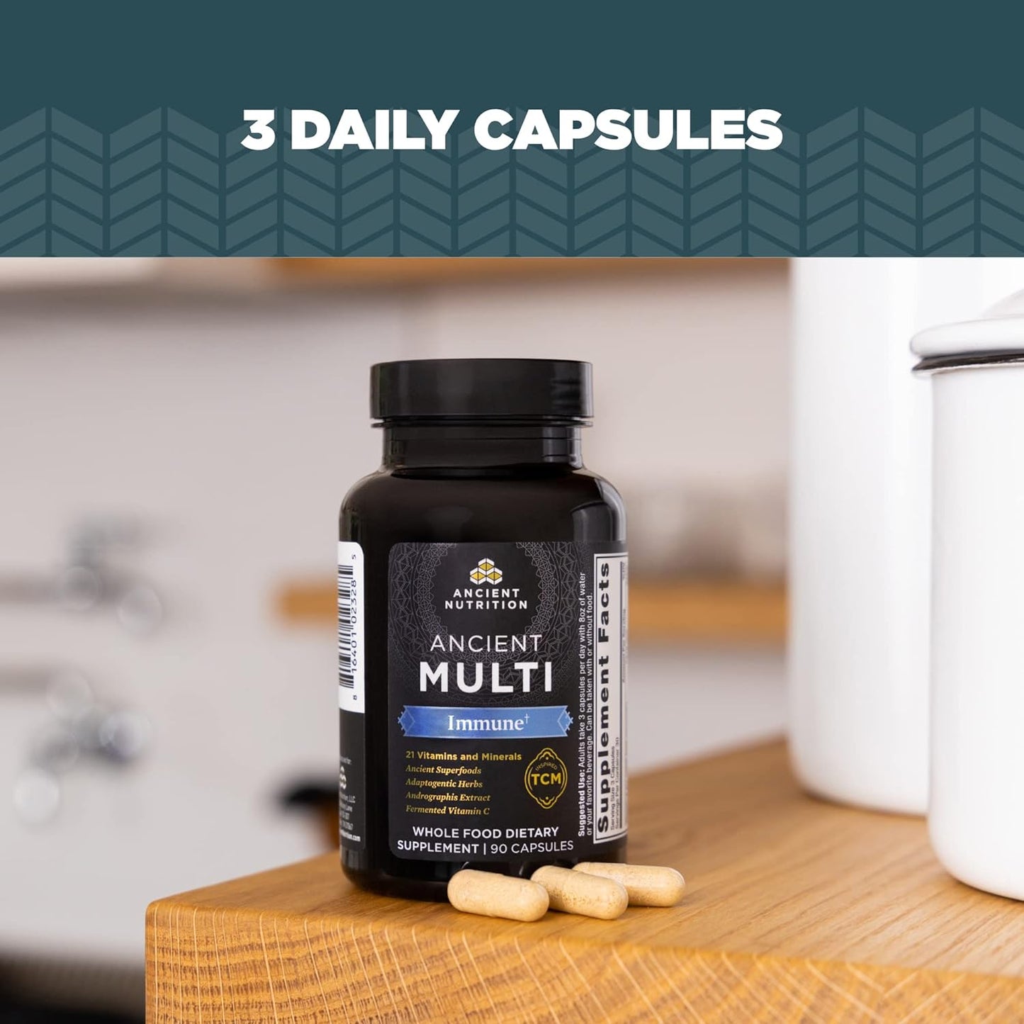 Ancient Nutrition Ancient Multivitamin Immune | Capsules (90 Capsules)