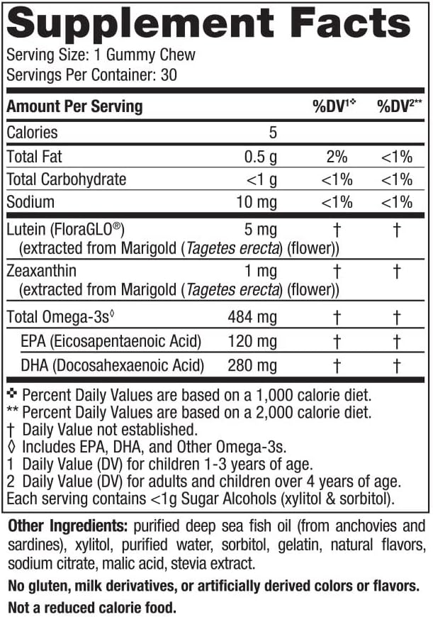 Nordic Naturals Children’s Eye Health Gummies, Strawberry Lemonade for Kids - 484 mg Total Omega-3s DHA, Lutein & Zeaxanthin - Brain Health, Antioxidant Support, 30 Gummies