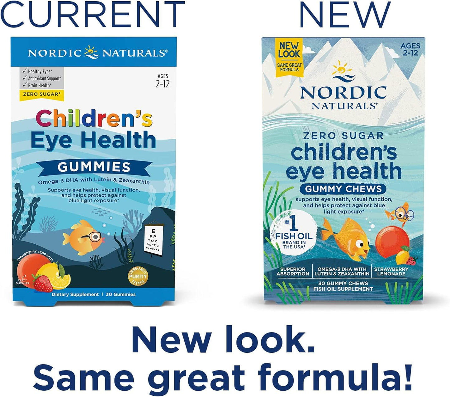 Nordic Naturals Children’s Eye Health Gummies, Strawberry Lemonade for Kids - 484 mg Total Omega-3s DHA, Lutein & Zeaxanthin - Brain Health, Antioxidant Support, 30 Gummies