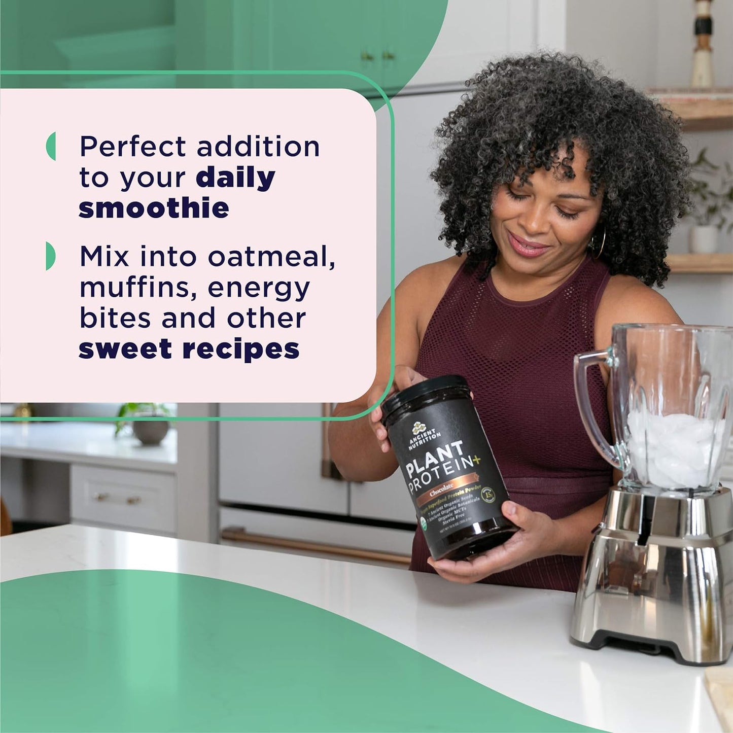Ancient Nutrition Plant Protein+ | Powder Chocolate (12 Servings)