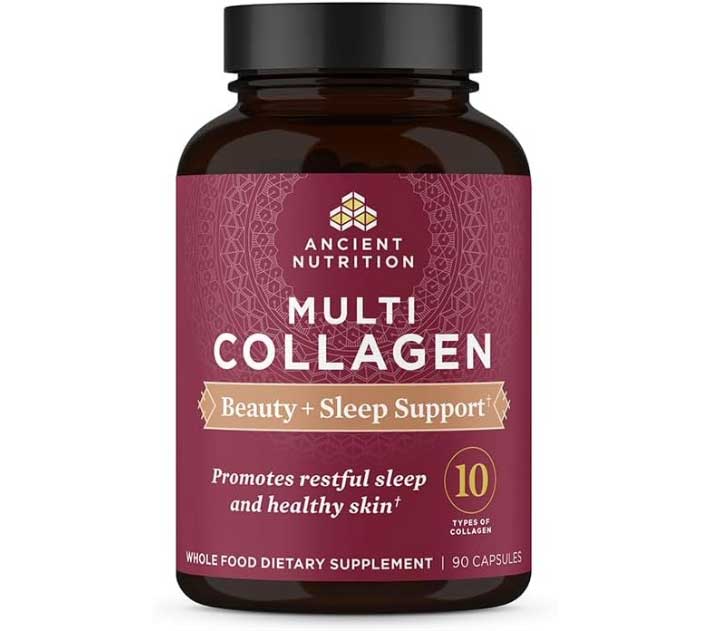 Ancient Nutrition Multi Collagen Beauty & Sleep Support | Capsules (90 Capsules)