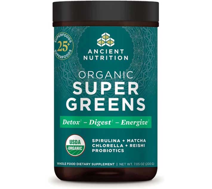 Ancient Nutrition Organic SuperGreens | Powder Greens Flavor (25 Servings)