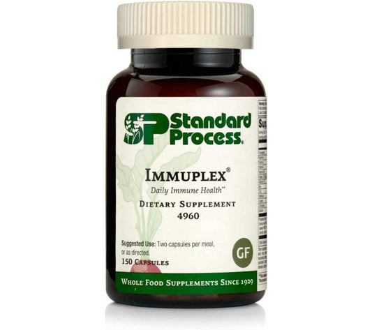 Standard Process Immuplex | Daily Immune Support Supplement with Folate, Iron, Vitamin C & Vitamin A - Mineral Supplement with Antioxidant Ingredients | 150 Capsules