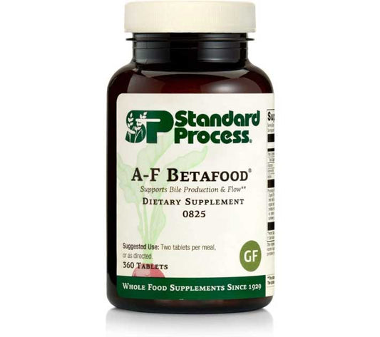 Standard Process A-F Betafood | Gluten-Free Liver Support, Cholesterol Metabolism, and Gallbladder Support Supplement with Vitamin A, Iodine, Vitamin B6 | 360 Tablets