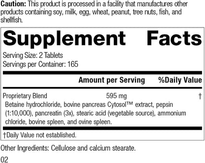 Standard Process Zypan | Digestive Health Support Supplement - HCI Supplement with Pancreatin, Betaine Hydrochloride & Pepsin - Support Macronutrient Digestion | 330 Tablets