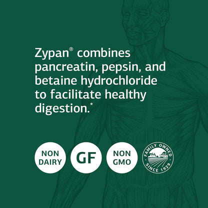 Standard Process Zypan | Digestive Health Support Supplement - HCI Supplement with Pancreatin, Betaine Hydrochloride & Pepsin - Support Macronutrient Digestion | 330 Tablets