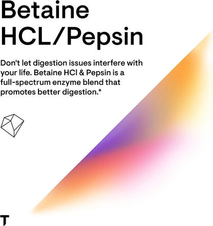 Thorne Betaine HCL & Pepsin, 225 Capsules