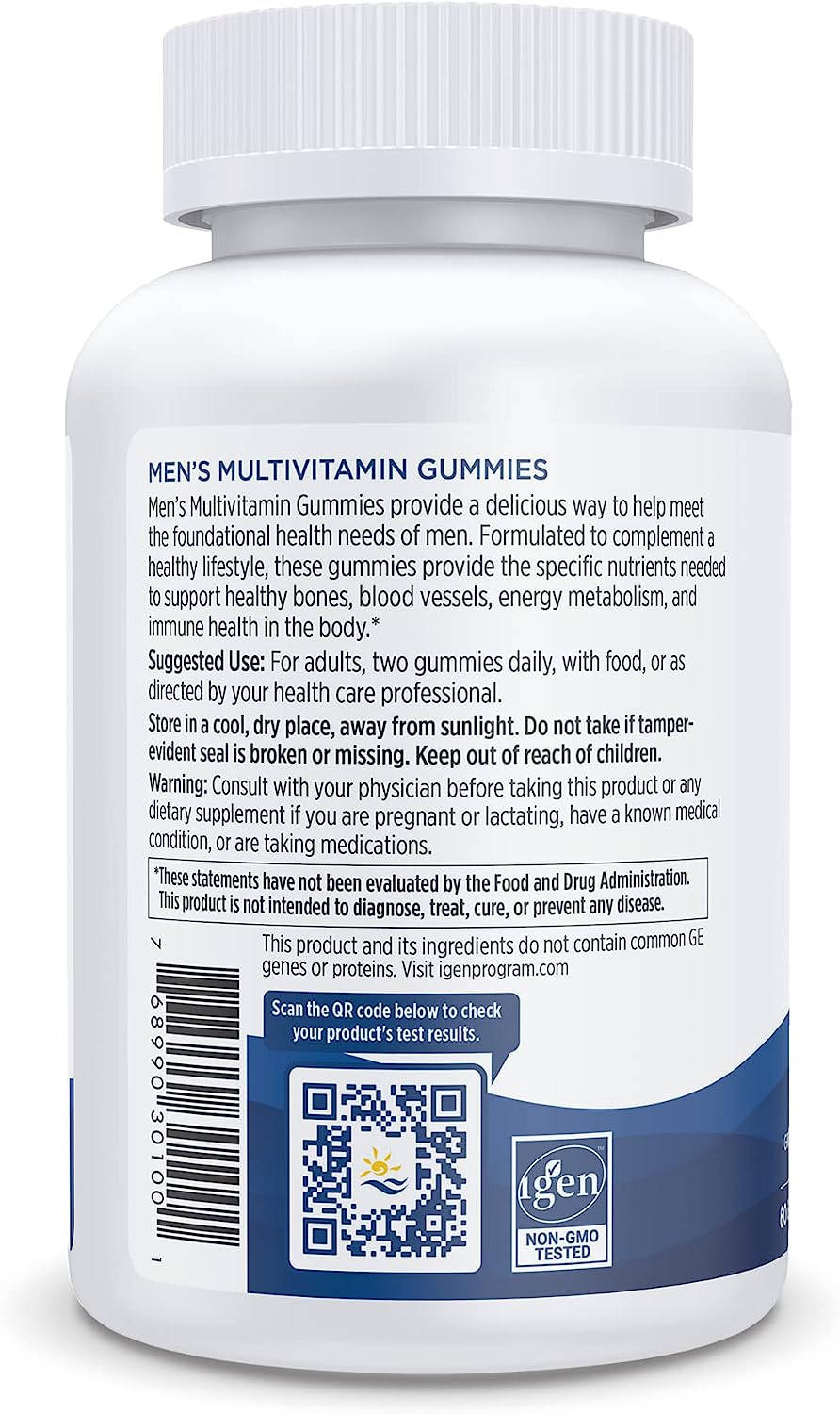 Nordic Naturals Men's Multivitamin Gummies, Mixed Berry - Support for Healthy Bones, Blood Vessels, Energy & Immunity, 60 Gummies