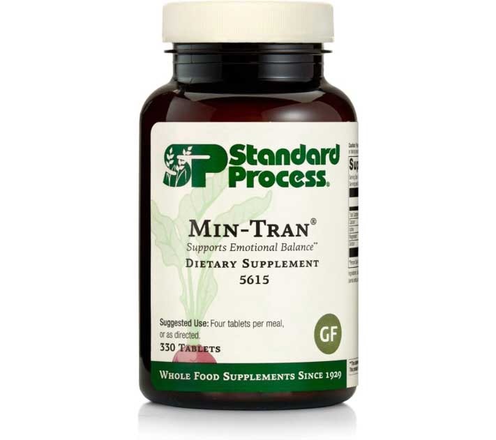 Standard Process Min-Tran | Whole Food Nervous System Supplements, Stress Relief with Iodine and Magnesium - Vegetarian, Gluten Free | 330 Tablets