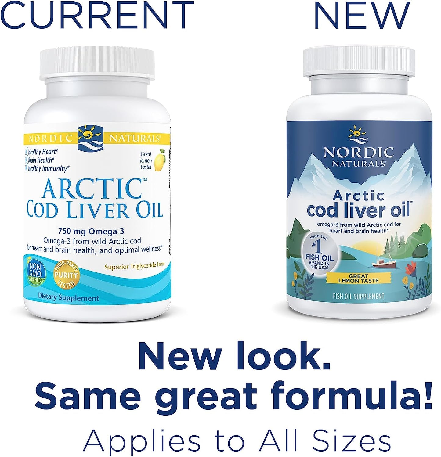 Nordic Naturals Arctic Cod Liver Oil, Lemon - 180 Soft Gels - 750 mg Total Omega-3s with EPA & DHA - Heart & Brain Health, Healthy Immunity, Overall Wellness, 180 Softgels