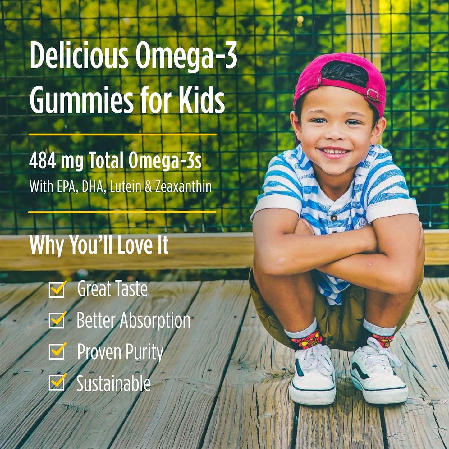 Nordic Naturals Children’s Eye Health Gummies, Strawberry Lemonade for Kids - 484 mg Total Omega-3s DHA, Lutein & Zeaxanthin - Brain Health, Antioxidant Support, 30 Gummies
