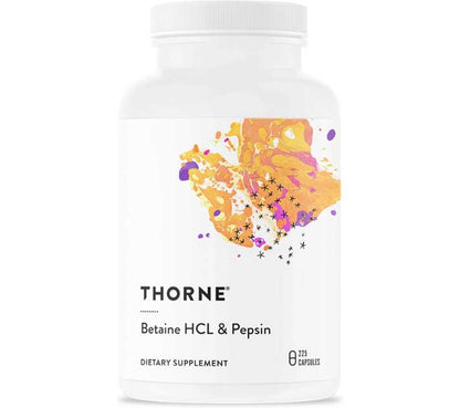 Thorne Betaine HCL & Pepsin, 225 Capsules