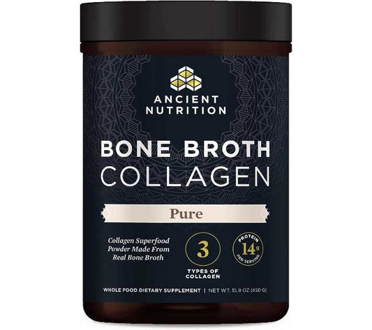 Ancient Nutrition Bone Broth Collagen Protein | Powder Pure (30 Servings)