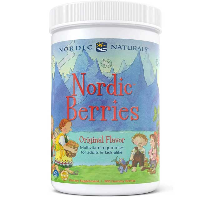 Nordic Naturals Nordic Berries, Citrus, Great-Tasting Multivitamin for Ages 2+ - Growth, Development, Optimal Wellness, 120 Gummies