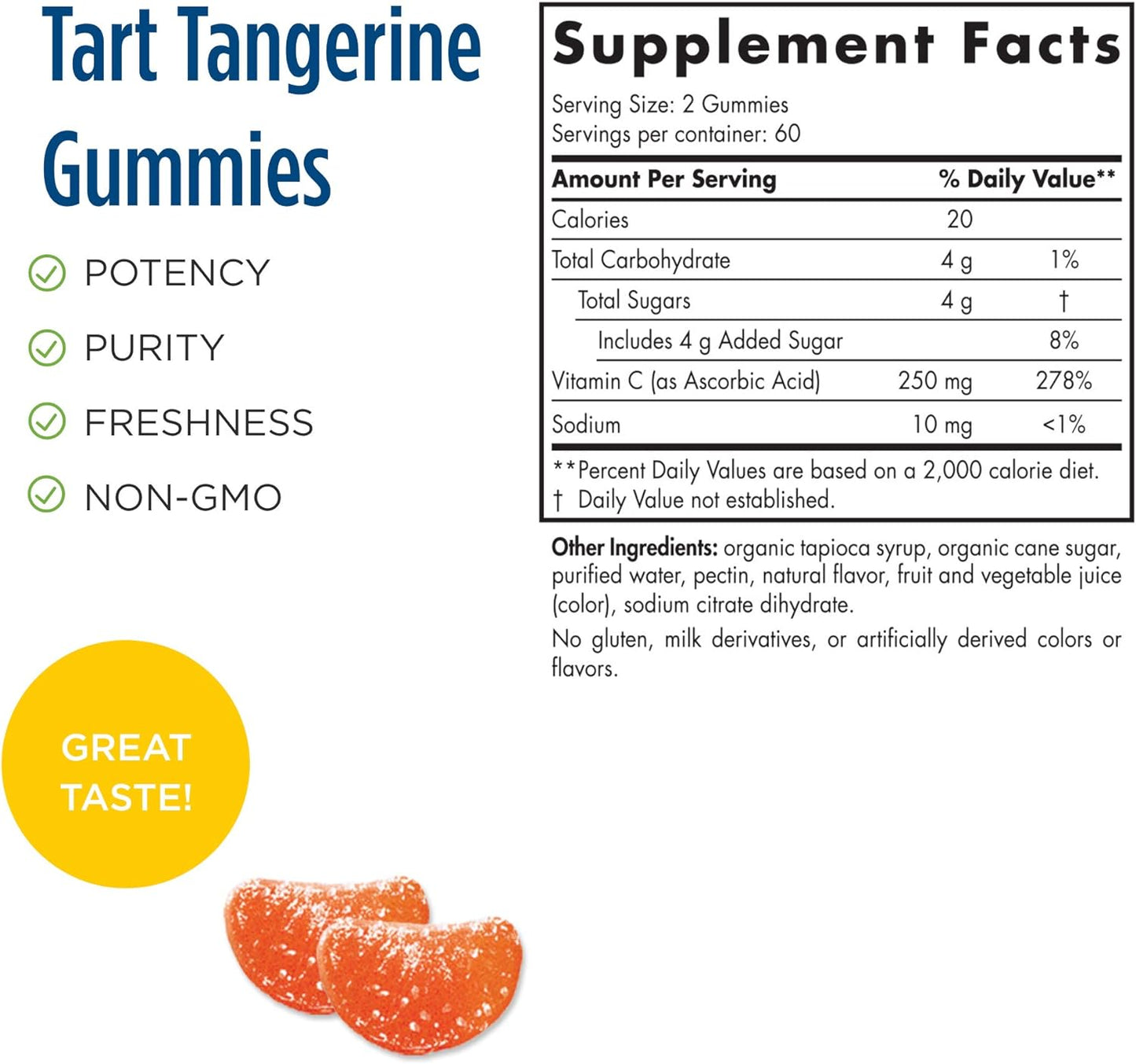 Nordic Naturals Vitamin C Gummies Sport, Tart Tangerines - 250 mg Vitamin C - Antioxidant Protection - NSF Certified, 120 Gummies